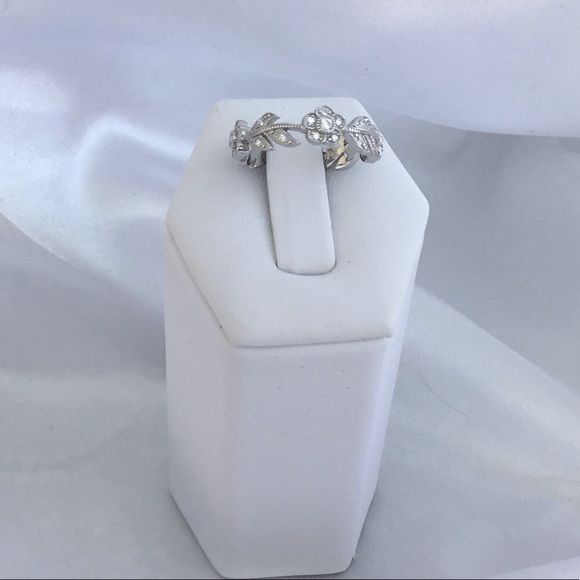 Sale $25! Sterling Silver Cz Flower Band - Picture 6 of 16